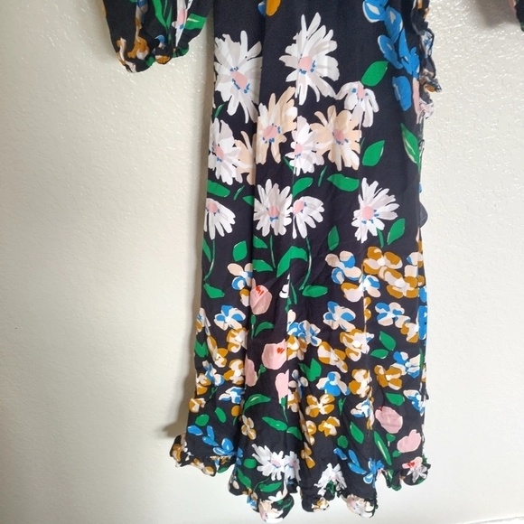 Kate Spade Meadow Wrap floral midi Dress sz Xs - Picture 4 of 9